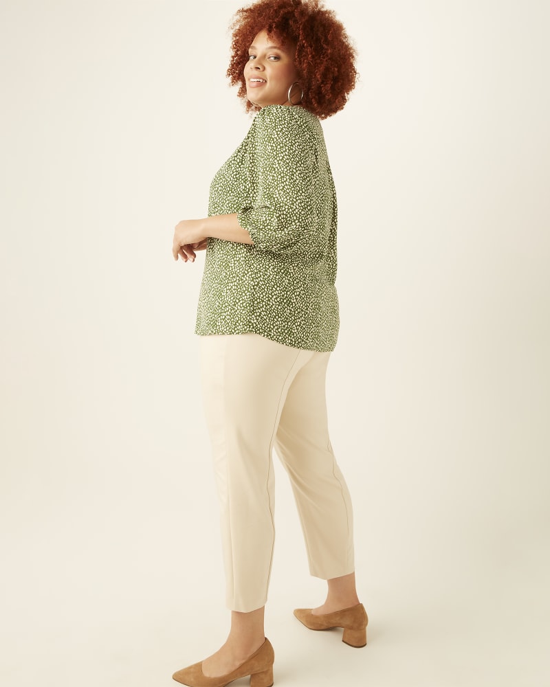 Plus size model with hourglass body shape wearing Lauren Ankle Pants by Rafaella | Dia&Co | dia_product_style_image_id:173432